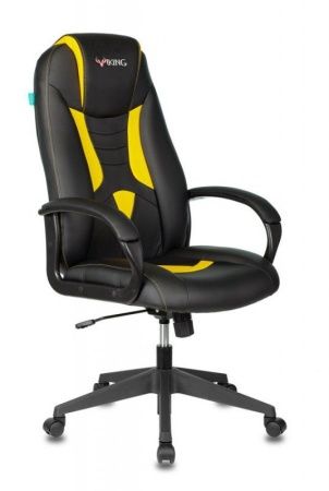 Кресло игровое Бюрократ VIKING-8N черный/желтый искусственная кожа крестовина пластик (Искусственная кожа черный/желтый)