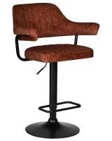 Стул барный DOBRIN CHARLY BLACK, терракотовый твид (LEO56)