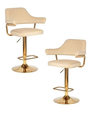 Набор 2 шт Стул барный DOBRIN CHARLY GOLD, бежевый велюр (MJ9-10)