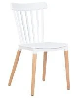 Стул обеденный DOBRIN THEO, ножки светлый бук, цвет белый (W-02)