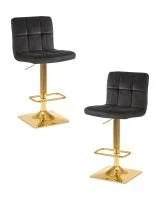 Набор 2 шт Стул барный DOBRIN GOLDIE, черный велюр (MJ9-101)