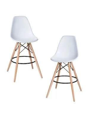 Набор 2 шт Стул барный DOBRIN DSW BAR, ножки светлый бук, цвет сиденья белый (W-02)