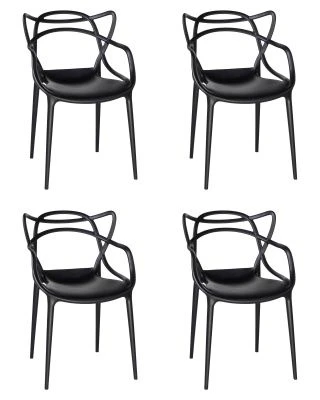 Набор 4 шт Стул обеденный DOBRIN MASTERS, чёрный (B-03)