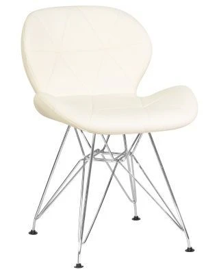 Стул обеденный DOBRIN BUTTERFLY CHROME, ножки хром, цвет кремовый