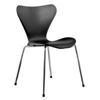 Стул Seven чёрный с хромированными ножками