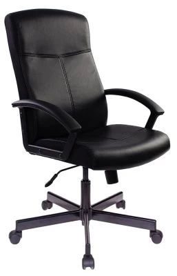 Кресло руководителя Бюрократ DOMINUS черный эко.кожа крестов. металл