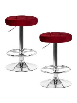 Набор 2 шт Табурет барный DOBRIN BRUNO, бордовый велюр (MJ9-43)