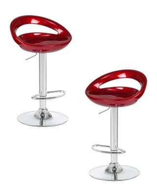 Набор 2 шт Стул барный DOBRIN DISCO, бордовый металлик