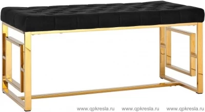 Банкетка-скамейка БРУКЛИН золото велюр черный