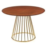 Стол Liverpool 110см шпон орех, золотистые ножки