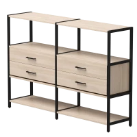 Набор стеллажных систем №2 Everprof EVO (ЭВО) 1635x385x1120 Дуб Соната/Черный