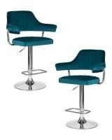 Набор 2 шт Стул барный DOBRIN CHARLY, морской волны велюр (MJ9-99)