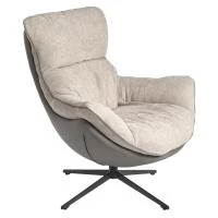 Кресло HUG светло-серый, экокожа, шенилл