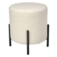 Стул-пуф Otis белый, искусственный мех