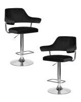 Набор 2 шт Стул барный DOBRIN CHARLY, черный велюр (MJ9-101)