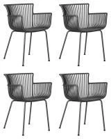 Набор 4 шт Стул обеденный DOBRIN ROSS, темно-серый (GR-04) без подушки