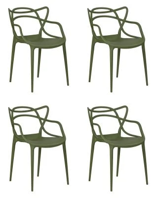 Набор 4 шт Стул обеденный DOBRIN MASTERS, зеленый хаки (G-17)