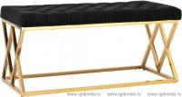 Банкетка-скамейка ИНСИГНИЯ золото велюр черный