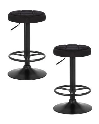 Набор 2 шт Табурет барный DOBRIN BRUNO BLACK, черный велюр (MJ9-101)