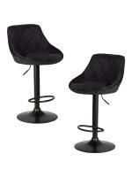 Набор 2 шт Стул барный DOBRIN LOGAN BLACK, черный велюр (MJ9-101)