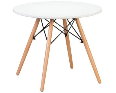 Стол журнальный DOBRIN SHELLEY, ножки светлый бук, цвет белый