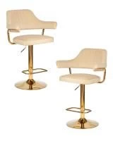 Набор 2 шт Стул барный DOBRIN CHARLY GOLD, бежевый велюр (MJ9-10)