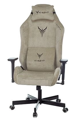 Кресло игровое Knight N1 Fabric бежевый Light-21 с подголов. крестов. металл | Купить в КупиКресла.ру