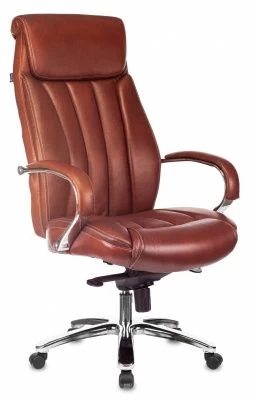 Кресло руководителя Бюрократ T-9922SL светло-коричневый Leather Eichel кожа крестовина металл хром Кресло руководителя Бюрократ T-9922SL светло-коричневый Leather Eichel кожа крестовина металл хром