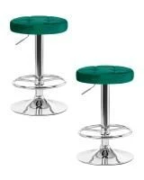 Набор 2 шт Табурет барный DOBRIN BRUNO, зеленый велюр (MJ9-88)