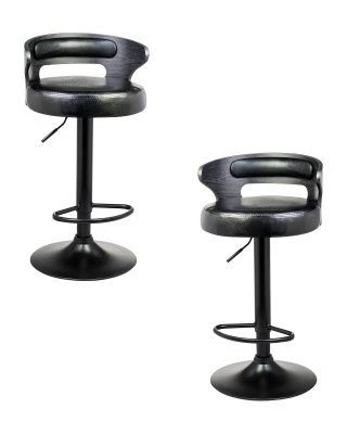 Набор 2 шт Стул барный DOBRIN FRED BLACK, чёрное дерево, чёрный