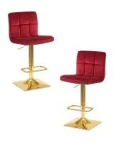 Набор 2 шт Стул барный DOBRIN GOLDIE, бордовый велюр (MJ9-43)