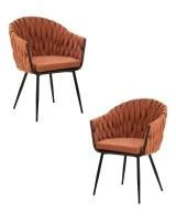 Набор 2 шт Стул обеденный DOBRIN MATILDA, оранжевая ткань (LAR 275-27)