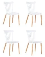 Набор 4 шт Стул обеденный DOBRIN THEO, ножки светлый бук, цвет белый (W-02)