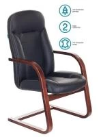 Кресло Бюрократ T-9923WALNUT-AV черный кожа полозья дерево