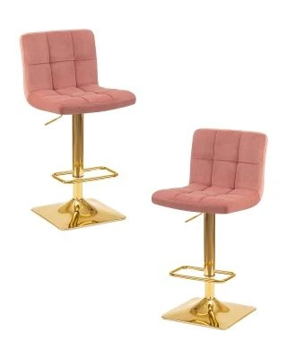 Набор 2 шт Стул барный DOBRIN GOLDIE, пудрово-розовый велюр (MJ9-32)