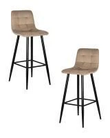 Набор 2 шт Стул барный DOBRIN NICOLE, черные матовые ножки, мокко велюр (108-104)