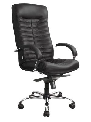 Кресло руководителя ORION STEEL CHROME (Орион) (Нат. кожа черный)