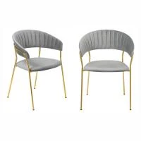Комплект из 2-х стульев Turin серый, золотые ножки
