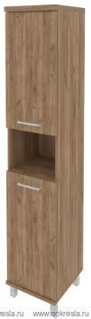 Шкаф высокий узкий правый (2 низкие двери ЛДСП) KSU-1.5R