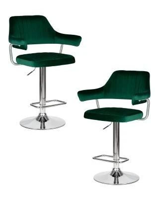 Набор 2 шт Стул барный DOBRIN CHARLY, зеленый велюр (MJ9-88)