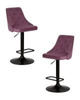 Набор 2 шт Стул барный DOBRIN JOSEPH BLACK, пудрово-сиреневый велюр (MJ9-52)