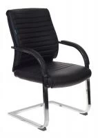 Кресло Бюрократ T-8010-LOW-V/BLACK на полозьях черный искусственная кожа (Искусственная кожа Слоновая кость)