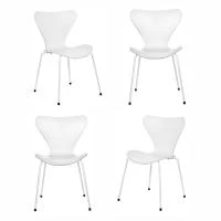 Комплект из 4-х стульев Seven Style белый с белыми ножками