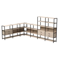 Набор стеллажных систем №19 Everprof EVO (ЭВО) 2440x3630x1840 Дуб Соната/Черный