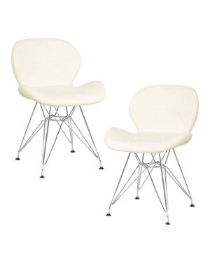 Набор 2 шт Стул обеденный DOBRIN BUTTERFLY CHROME, ножки хром, цвет кремовый