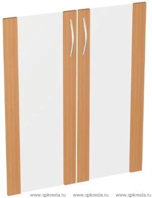 Двери низкие стекло в рамке ЛДСП (2 шт) Э-51.0