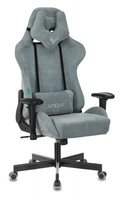 Кресло игровое Zombie VIKING KNIGHT Fabric серо-голубой Light-28 с подголов. крестовина металл