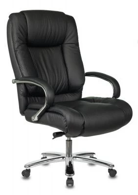 Кресло руководителя Бюрократ T-9925SL черный кожа крестовина металл хром