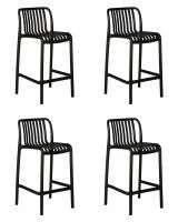 Набор 4 шт Стул полубарный DOBRIN CHLOE, черный