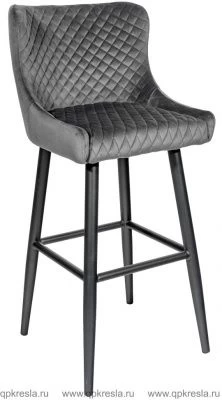Барный стул Ститч Велюр Серый